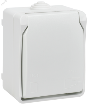 FORS Розетка 1-местная с заземлением для открытой установки 16А IP54 РСб20-3-ФБ белый