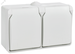 FORS Розетка 2-местная с заземлением для открытой установки 16А IP54 РСб22-3-ФБ белый