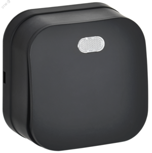 GLORY Выключатель 1-клавишный для открытой установки с индикацией 10А ВС20-1-1-ХЧм черный матовый IEK