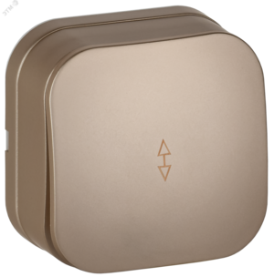 GLORY Выключатель 1-клавишный для открытой установки проходной 10А ВСп10-1-0-ХШм шампань матовый IEK