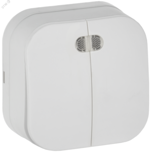 GLORY Выключатель 2-клавишный для открытой установки с индикацией 10А ВС20-2-1-ХБм белый матовый IEK