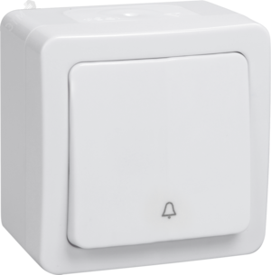 Гермес PLUS Выключатель одноклавишный кнопочный наружный белый IP54