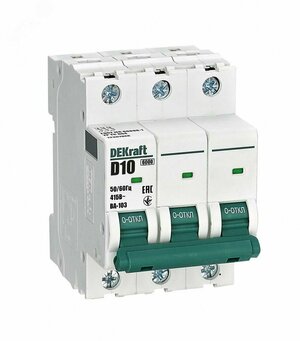 Выключатель автоматический 3Р 10А х-ка D ВА-103 6кА