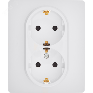 Розетка 2-местная с заземлением с защитными шторками 16А в сборе белый INSPIRIA
