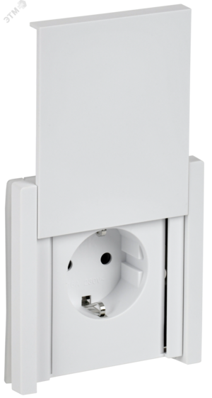 FORTE&PIANO Розетка 1-местная с заземлением с защитными шторками и крышкой безвинтовое крепление 16А IP44 FP219 белый IEK