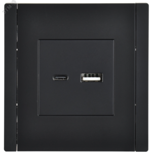 FORTE&PIANO Розетка USB A+C 3,1А FP150 черный IEK