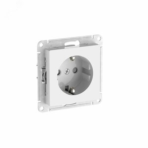 ATLASDESIGN РОЗЕТКА с заземлением со шторками, 16А, быстрозажимные клеммы, БЕЛЫЙ