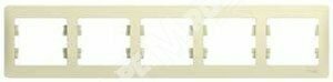 GLOSSA Рамка горизонтальная 5 постов бежевая