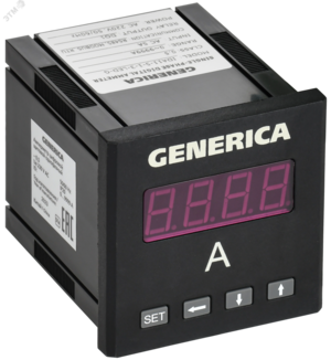 Амперметр цифровой щитовой однофазный DO RS-485 72х72мм LED GENERICA