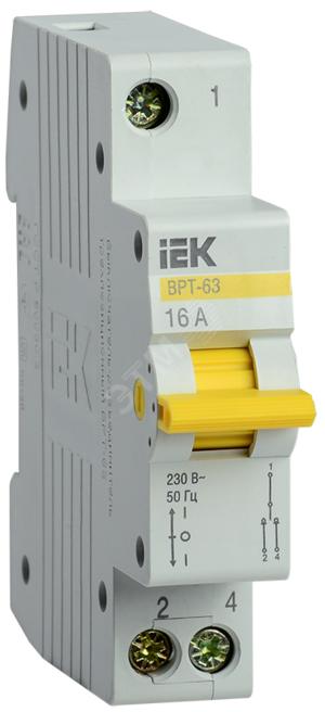 Выключатель-разъединитель трехпозиционный ВРТ-63 1P 16А