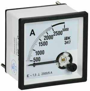 Амперметр Э47 2500/5А класс точности 1,5 72х72мм