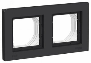 ATLASDESIGN AQUA 2-постовая РАМКА IP44, КАРБОН