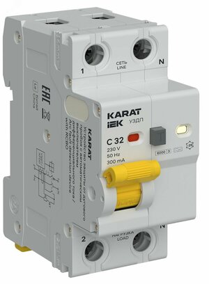 KARAT Устройство защиты от дугового пробоя с выключателем автоматическим дифференциального тока 1P+N C 32А 300мА тип A IEK