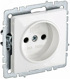 BRITE Розетка без заземления/крышки/шторок 10А РС10-1-0-БрБ белый