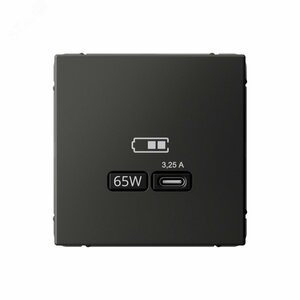 ARTGALLERY USB розетка тип-С 65Вт высокоскор.заряд. QC, PD, механизм, базальт