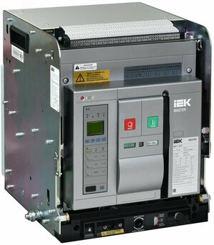 Воздушный автоматический выключатель переменного тока ВА77 выдвижного исполнения 3 полюса типоразмер D 65кА 2500А EA с набором аксессуаров: мотор привод катушка включения катушка отключения MASTER IEK