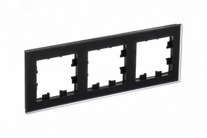 Рамка трехпостовая ATLASDESIGN NATURE, МАТОВОЕ СТЕКЛО ЧЕРНЫЙ