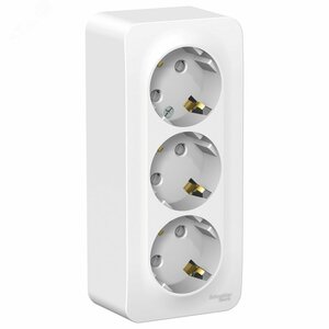 BLANCA  розетка наружная  3-я с заземлением со шторками изол.пл.,16А, 250В, бел