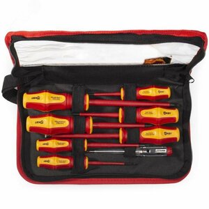 НИО-08-S Набор диэлектрических отверток VDE из стали S2, с профилями шлиц и крест, 8 шт.