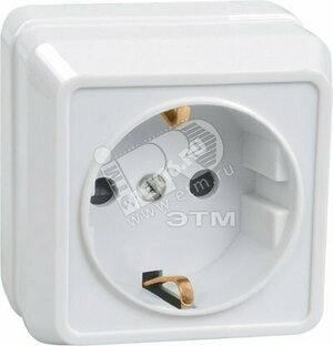 ОКТАВА Розетка наружная с заземлением белая