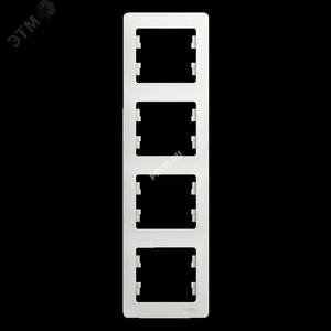 GLOSSA Рамка 4 поста вертикальная белый