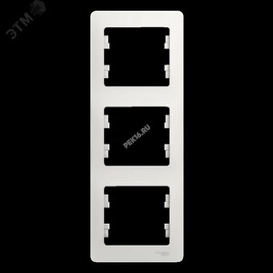 GLOSSA Рамка 3 поста вертикальная белая