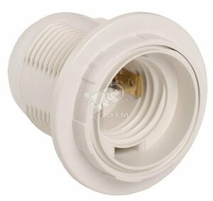 Патрон люстровый Е27 пластик с кольцом белый (EPP11-04-01-K01)