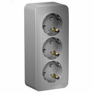 BLANCA  розетка наружная  3-я с заземлением без штор. изол.пл.,16А, 250В, алюминий