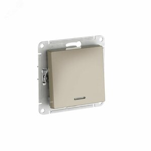 ATLASDESIGN 1-клавишный ВЫКЛЮЧАТЕЛЬ с подсветкой ,сх.1а, 10АХ,мех., быстрозажимные клеммы, ШАМПАНЬ