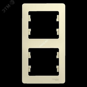 GLOSSA Рамка 2 поста вертикальная бежевая