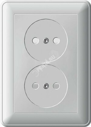 W59 Розетка двойная скрытая без заземления 16А белая