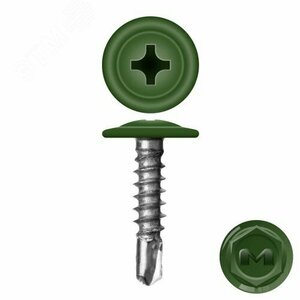 Саморез металл/металл 4.2х19 пресс-шайба сверло RAL6002