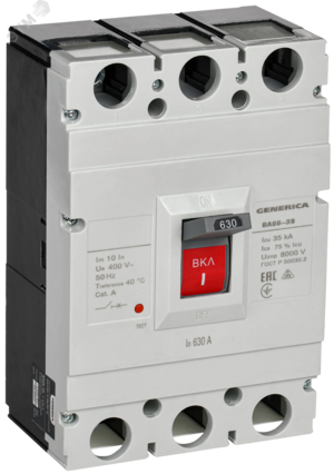 Выключатель автоматический ВА66-39 3Р 630А 35кА GENERICA