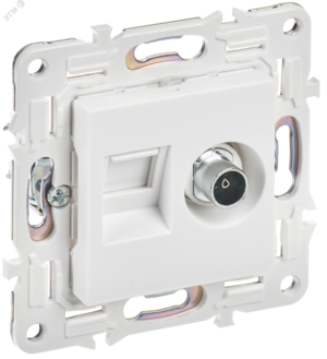 SKANDY Розетка двойная TV+RJ45 кат.6E SK-A15W арктический белый IEK