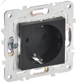 SKANDY Розетка с заземлением с защитными шторками 16А SK-R04Bl черный IEK