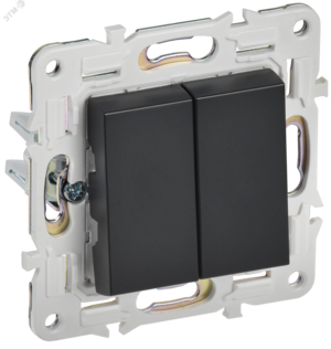 SKANDY Выключатель 2-клавишный 10А SK-V04Bl черный IEK