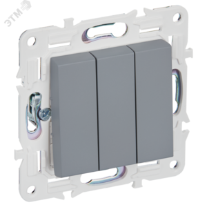 SKANDY Выключатель 3-клавишный 10А SK-V11Gr серый IEK