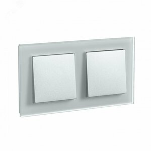 Рамка двухпостовая ATLASDESIGN NATURE, МАТОВОЕ СТЕКЛО БЕЛЫЙ