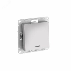 ATLASDESIGN 1-клавишный ВЫКЛЮЧАТЕЛЬ с подсветкой ,сх.1а, 10АХ, быстрозажимные клеммы,АЛЮМИНИЙ