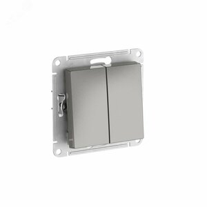 ATLASDESIGN 2-клавишный ВЫКЛЮЧАТЕЛЬ, сх.5, 10АХ, быстрозажимные клеммы, СТАЛЬ