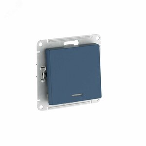 ATLASDESIGN 1-клавишный ВЫКЛЮЧАТЕЛЬ с подсветкой , сх.1а, 10АХ, быстрозажимные клеммы,АКВАМАРИН