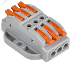 Строительно-монтажная клемма СМК 222-4133P проходная с площадкой (50шт/упак) IEK