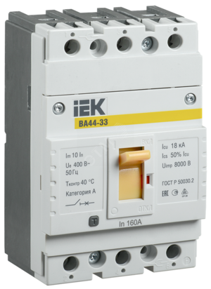 Выключатель автоматический ВА44 33 3Р 160А 15кА ИЭК