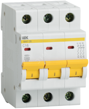 Выключатель автоматический трехполюсный 32А D ВА47-29 4.5кА