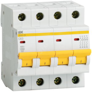 Выключатель автоматический четырехполюсный 20А С ВА47-29 4.5кА