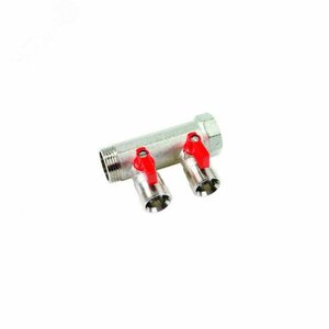 Коллектор 1 с красными шаровыми кранами, 3/4НР под евроконус, 1 — 4xEK14,16,18,20