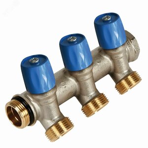 Коллектор VBS с синими вентилями, 1НР под евроконус, 1 — 3xEK