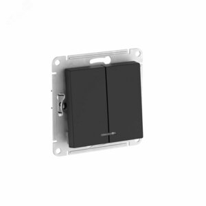 ATLASDESIGN 2-клавишный ВЫКЛЮЧАТЕЛЬ с подсветкой ,сх.5а, 10АХ, быстрозажимные клеммы, КАРБОН