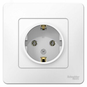 BLANCA скрытой установки розетка с заземлением без шторок, 16А, 250В, белый