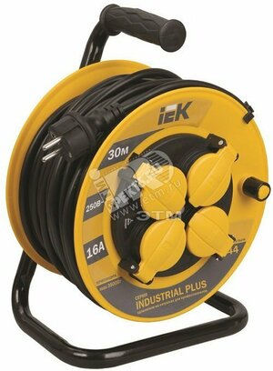 Удлинитель силовой 4 розетки шнур 30м ПВС 3х1.5мм2 УК30 с термозащитой IP44